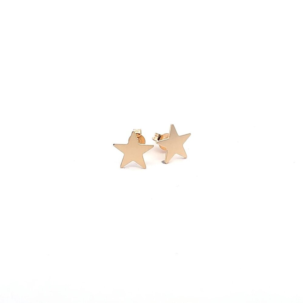 18K Gold Earrings Stud Star